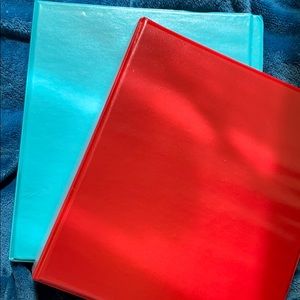 Turquoise and red 2 inch 3 ring binder